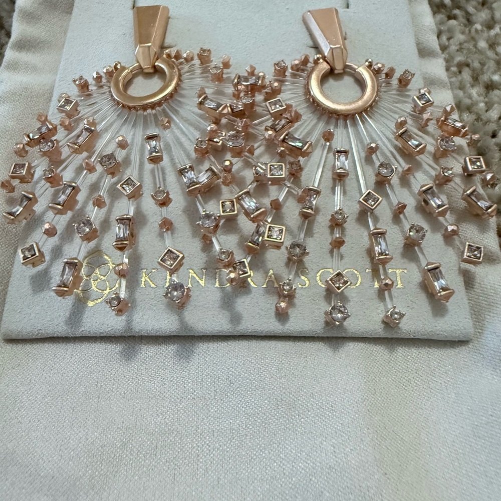 Kendra Scott Fibia Rose Gold Statement Earrings
